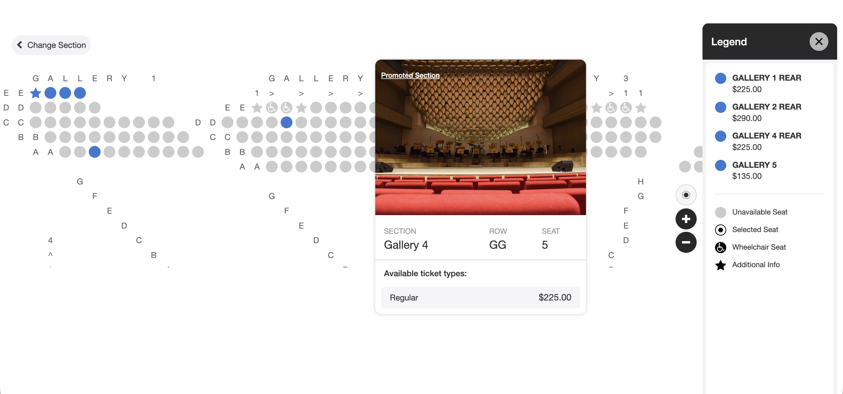 SYOS seat view interface